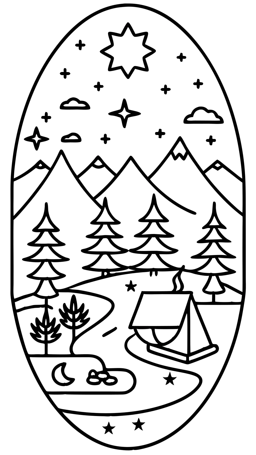 camping coloring book pages